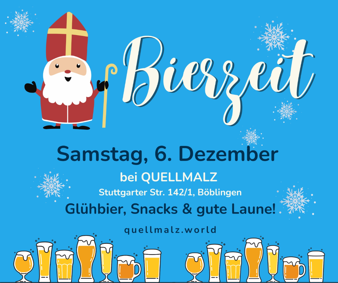 Bierzeit am 6.12.2025 in Böblingen mit Glühbier bei Quellmalz